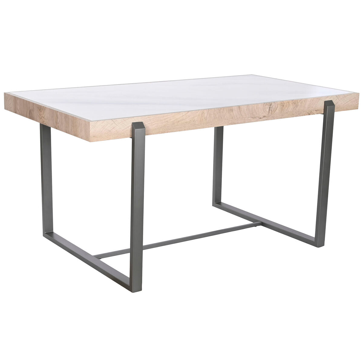 Dining Table Home ESPRIT White Grey Natural Metal 150 x 85 x 75 cm Home ESPRIT