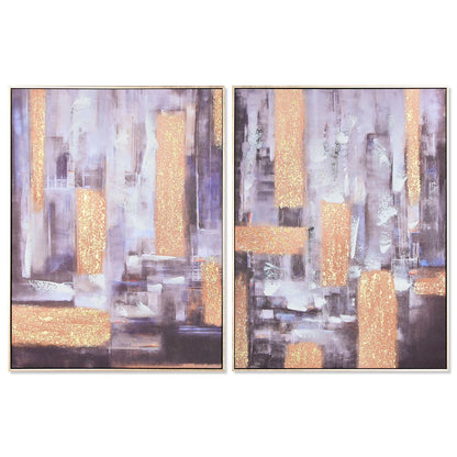 Painting Home ESPRIT Abstract Modern 62 x 4,5 x 82 cm (2 Units) Home ESPRIT