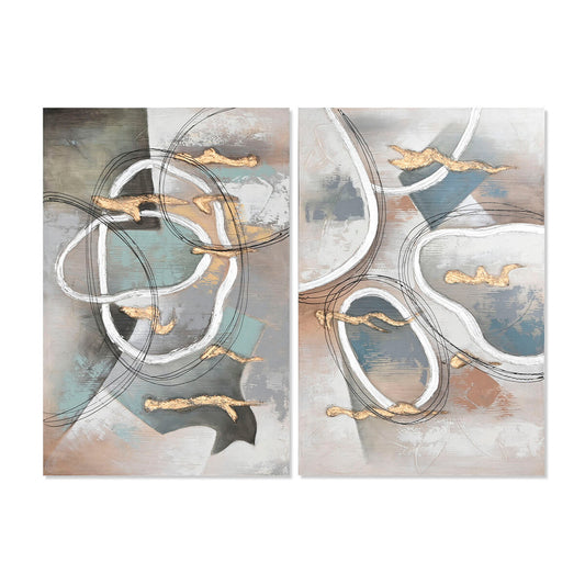 Painting Home ESPRIT Abstract Modern 80 x 3 x 120 cm (2 Units) Home ESPRIT