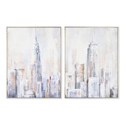 Painting Home ESPRIT New York Loft 60 x 2,4 x 80 cm (2 Units) Home ESPRIT