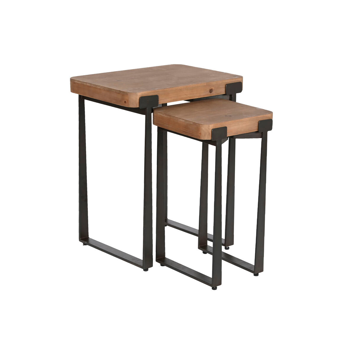 Set of 2 tables Home ESPRIT Brown Black 50 x 38 x 62 cm Home ESPRIT