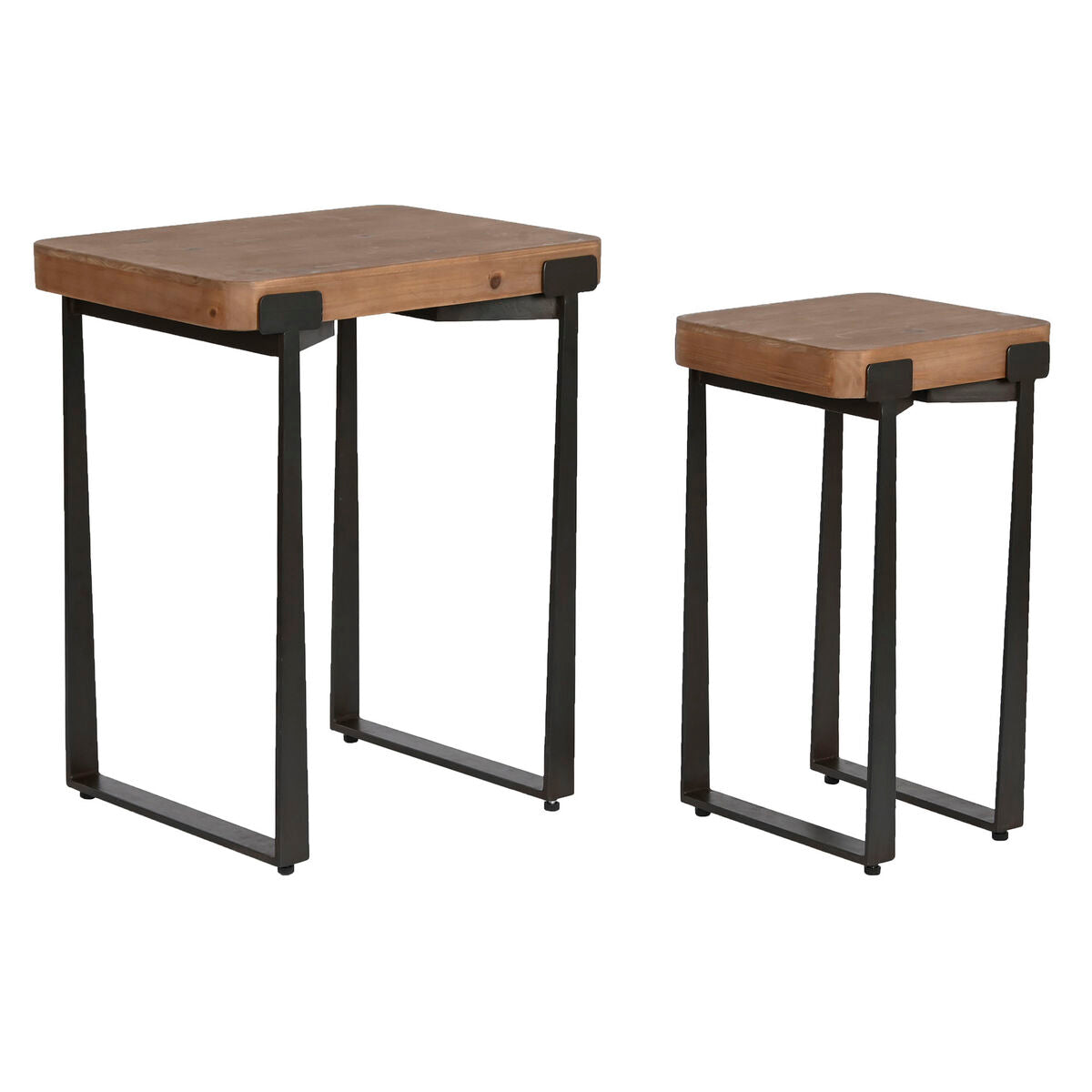 Set of 2 tables Home ESPRIT Brown Black 50 x 38 x 62 cm Home ESPRIT