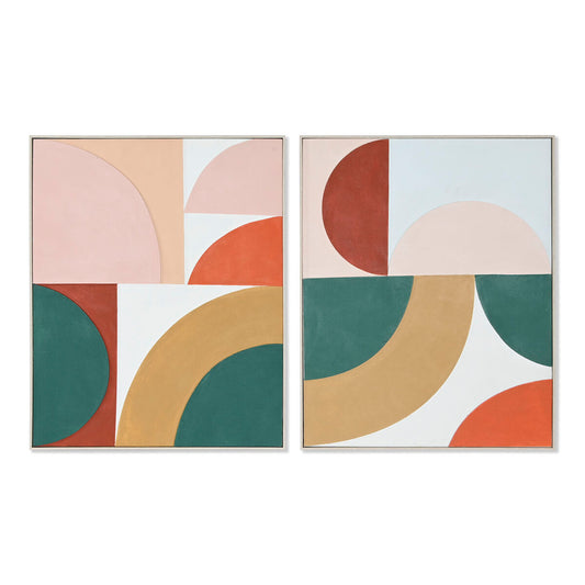 Painting Home ESPRIT Abstract Urban 80 x 3,5 x 100 cm (2 Units) Home ESPRIT