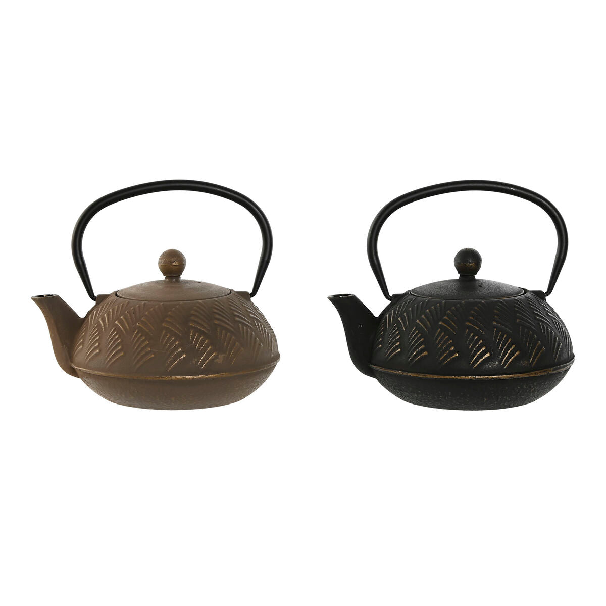 Teapot Home ESPRIT Brown Black Stainless steel Iron 900 ml (2 Units) Home ESPRIT