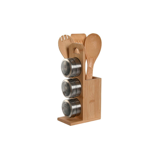 Kitchen Utensils Stand Home ESPRIT Bamboo Stainless steel 8 x 13 x 27 cm 6 Pieces Home ESPRIT