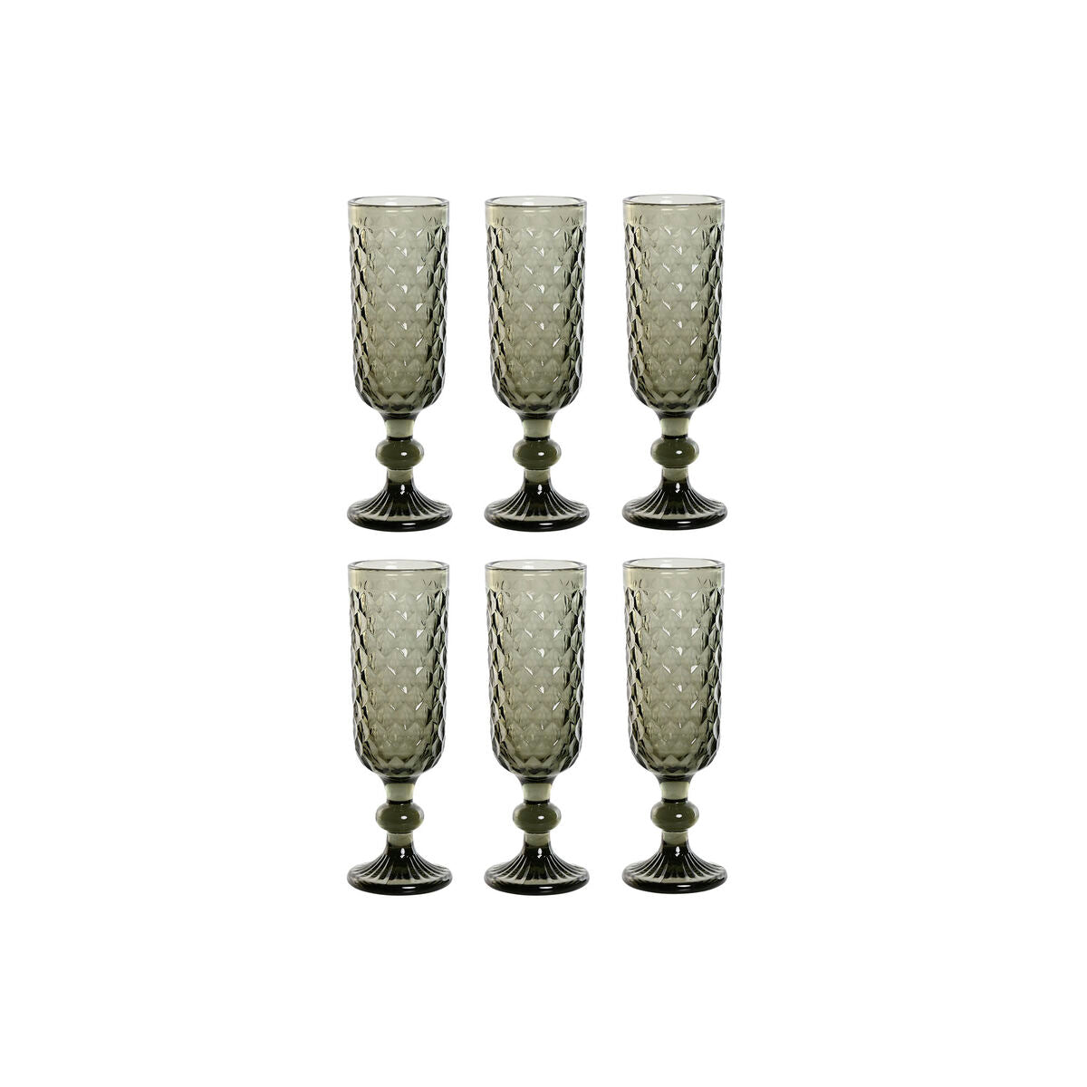 Set of cups Home ESPRIT Grey Crystal 150 ml (6 Units) Home ESPRIT