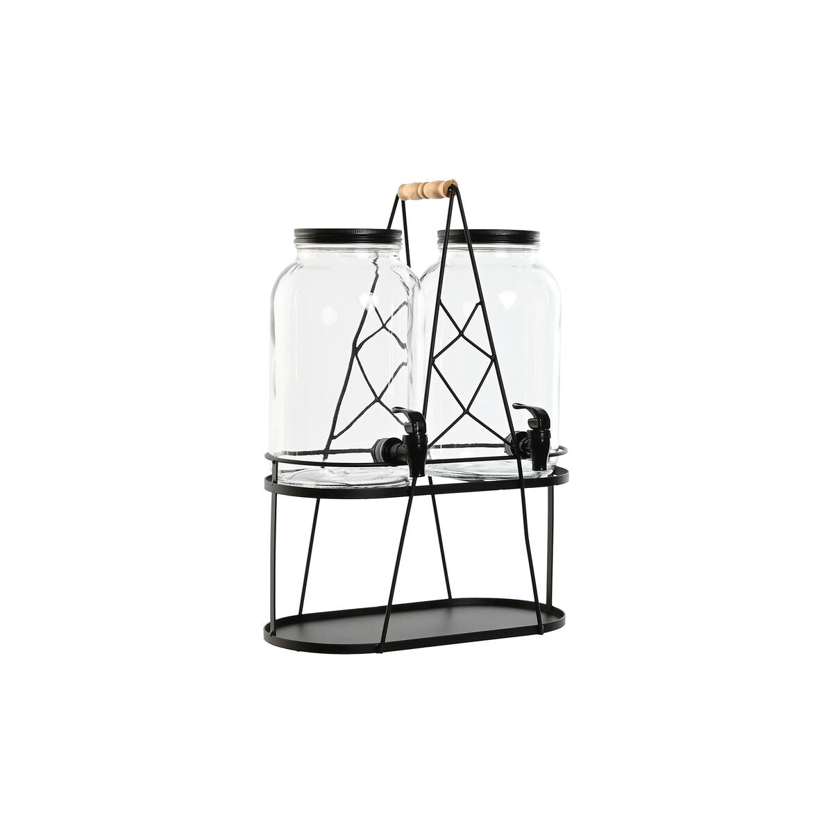 Drinks dispenser Home ESPRIT Black Metal Crystal 3,5 L 34 x 18 x 46 cm Home ESPRIT