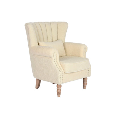 Armchair Home ESPRIT White Natural Rubber wood 73 X 65 X 87 cm Home ESPRIT