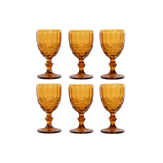 Set of cups Home ESPRIT Amber Crystal 240 ml (6 Units) Home ESPRIT