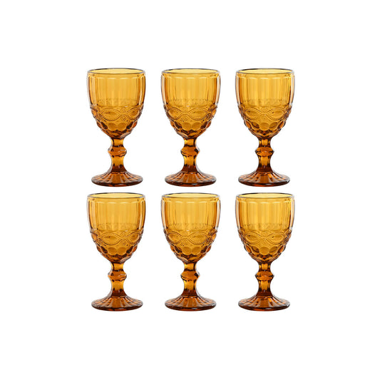 Set of cups Home ESPRIT Amber Crystal 325 ml (6 Units) Home ESPRIT