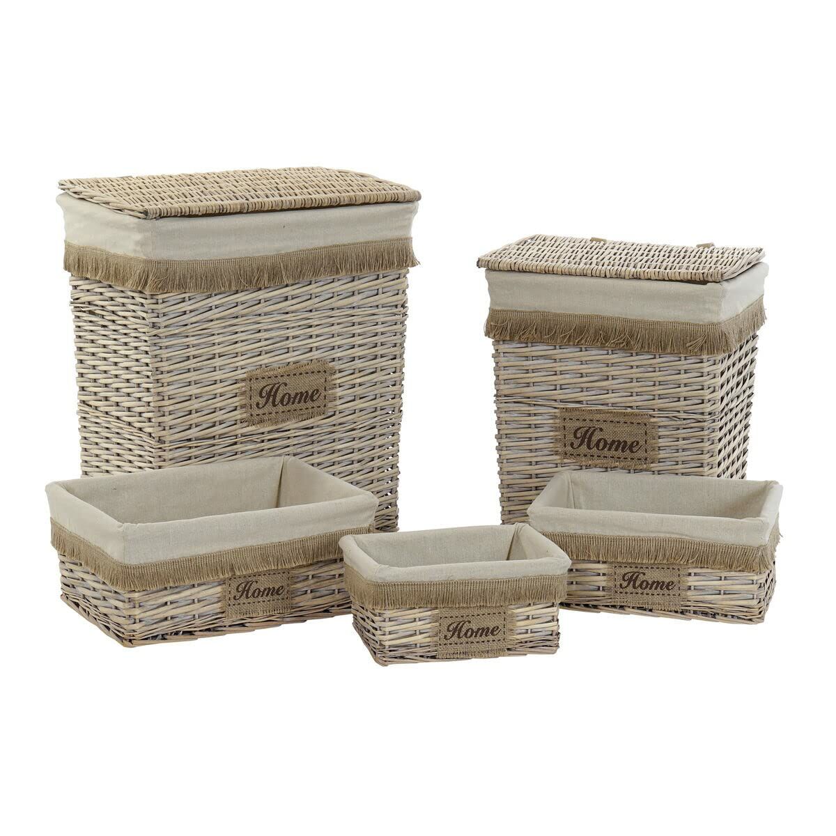 Basket set Home ESPRIT Multicolour 5 Pieces (5 Pieces) Home ESPRIT