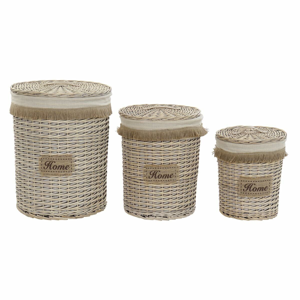 Basket set Home ESPRIT Multicolour 3 Pieces Home ESPRIT