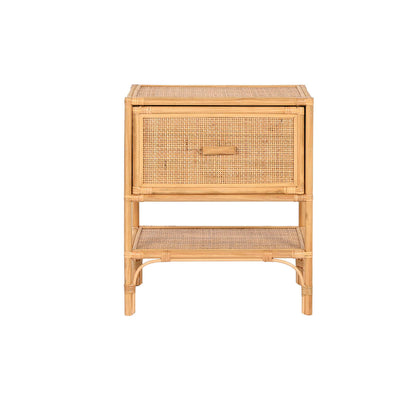 Nightstand Home ESPRIT Brown Rattan 47 x 30 x 55 cm