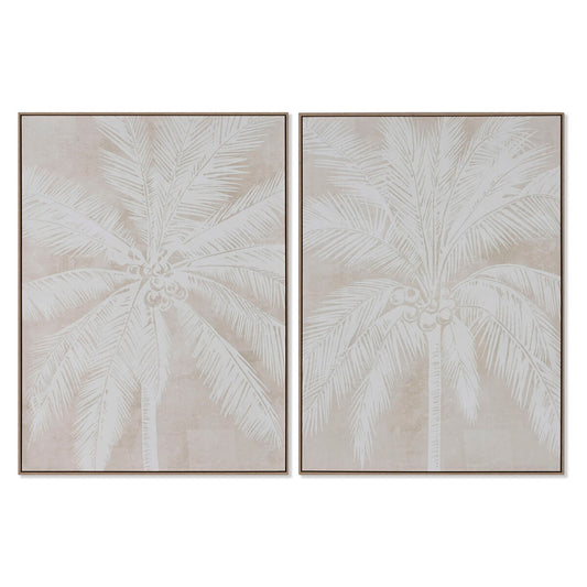 Painting Home ESPRIT Palms Colonial 90 x 4 x 120 cm (2 Units) Home ESPRIT