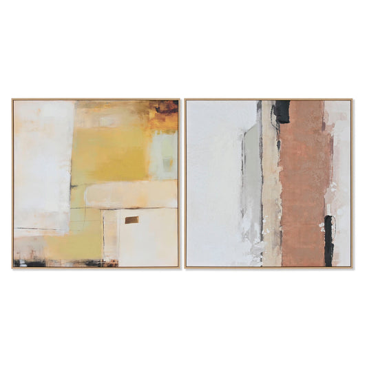 Painting Home ESPRIT Abstract Urban 100 x 4 x 100 cm (2 Units) Home ESPRIT