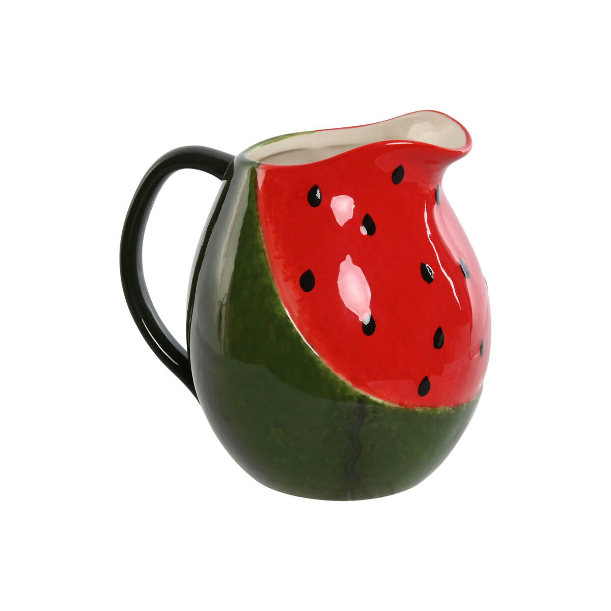 Jug Home ESPRIT Red Green Stoneware Watermelon Modern Home ESPRIT