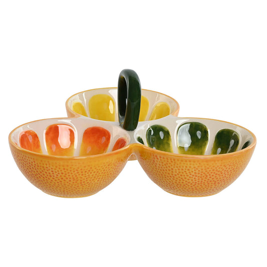 Snack Bowl Home ESPRIT Yellow Green Stoneware Lemon 23 x 23 x 11 cm Home ESPRIT