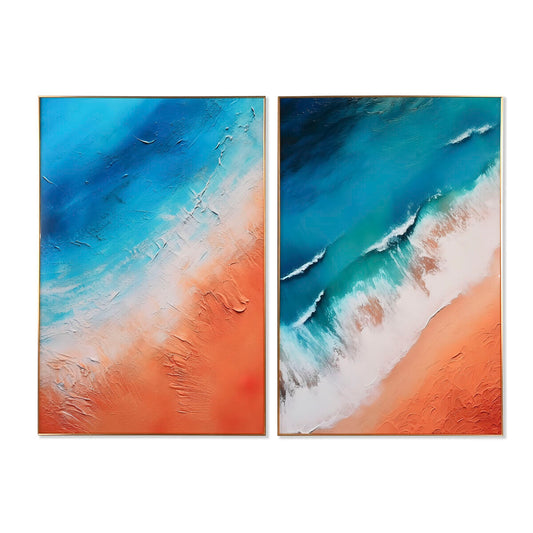 Painting Home ESPRIT Modern Beach 80 x 3 x 120 cm (2 Units) Home ESPRIT