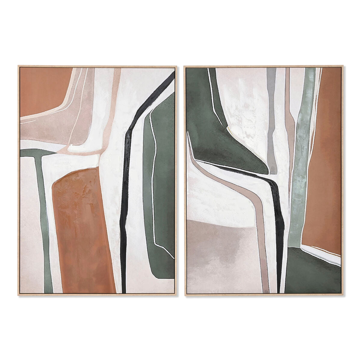 Painting Home ESPRIT Abstract Urban 83 x 4,5 x 123 cm (2 Units) Home ESPRIT