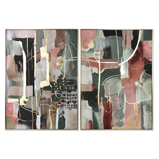 Painting Home ESPRIT Abstract Modern 103 x 4,5 x 143 cm (2 Units) Home ESPRIT