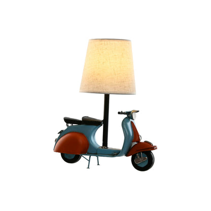 Desk lamp Home ESPRIT Blue Orange Linen Metal 31 x 15 x 34 cm Home ESPRIT