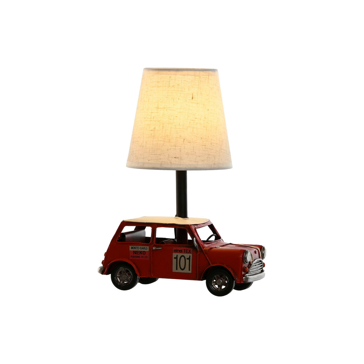 Desk lamp Home ESPRIT White Red Linen Metal 20 x 14 x 27 cm Home ESPRIT