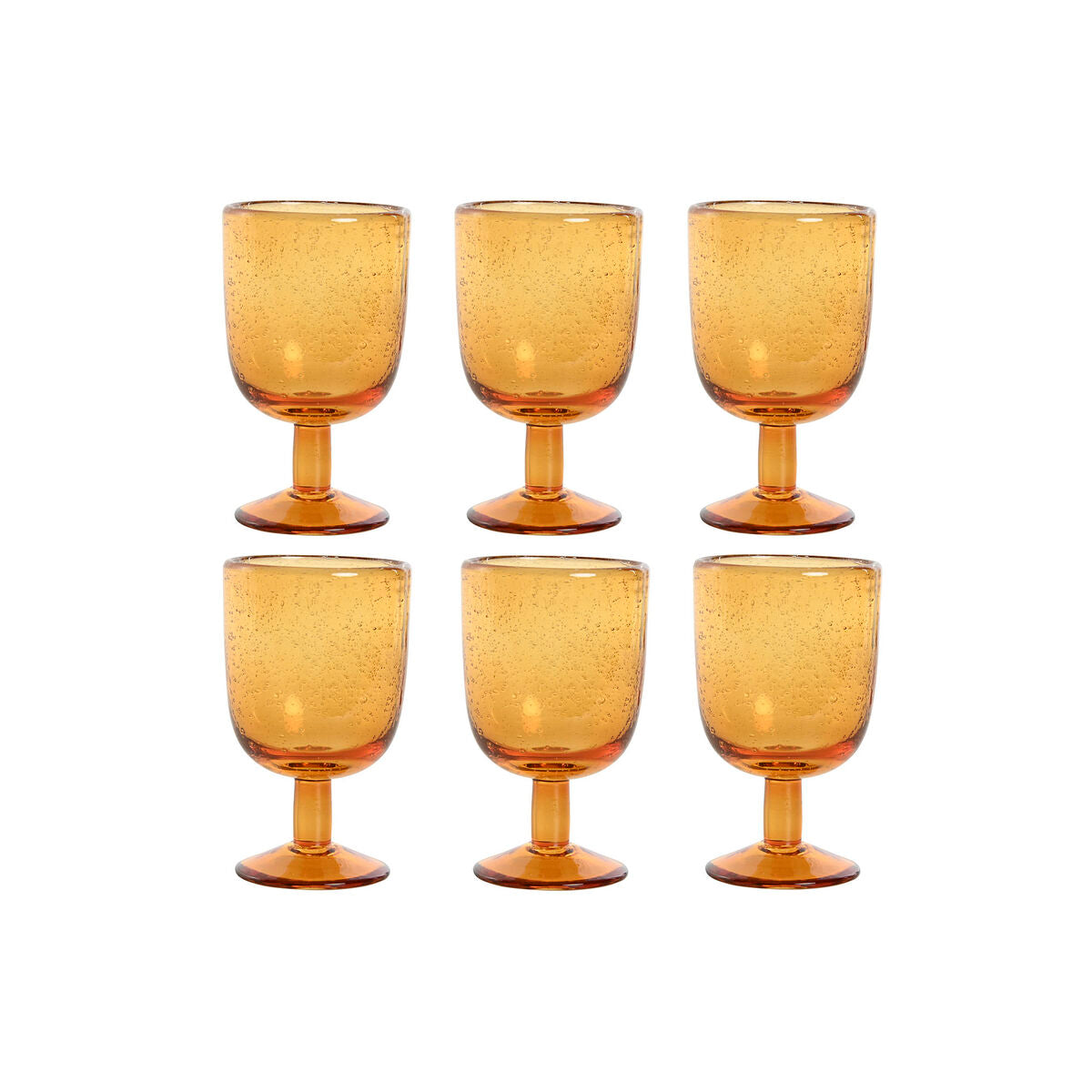 Set of cups Home ESPRIT Amber Crystal 300 ml 8 x 8 x 14 cm (6 Units) Home ESPRIT