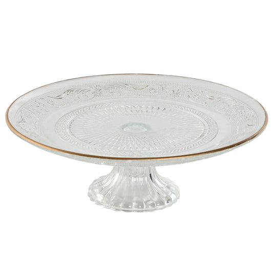 Flat Plate Home ESPRIT Transparent Golden Crystal 23 x 23 x 8 cm Home ESPRIT