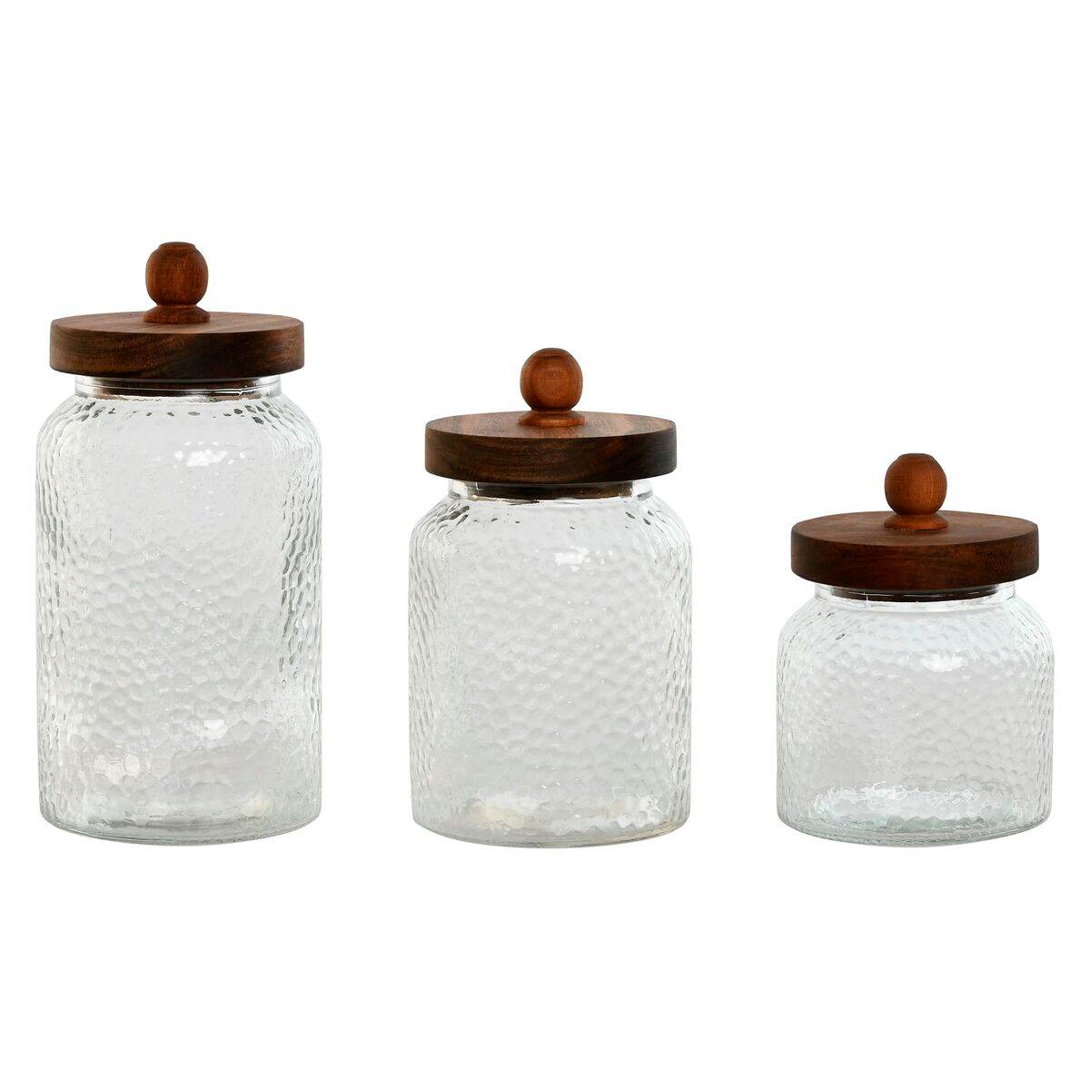 3 Tubs Home ESPRIT Transparent Natural Silicone Crystal Acacia 600 ml 900 ml 1,2 L 3 Pieces Home ESPRIT