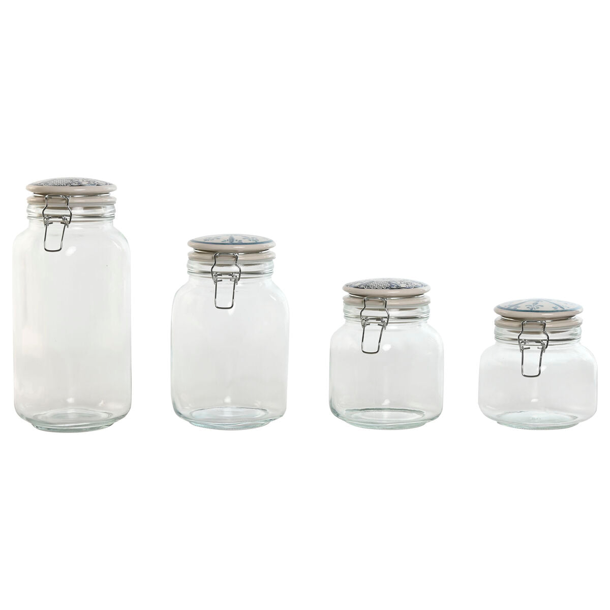 4 Tubs Home ESPRIT Blue White Metal Silicone Crystal Stoneware 800 ml 1 L 1,5 L 2,2 L 4 Pieces Home ESPRIT