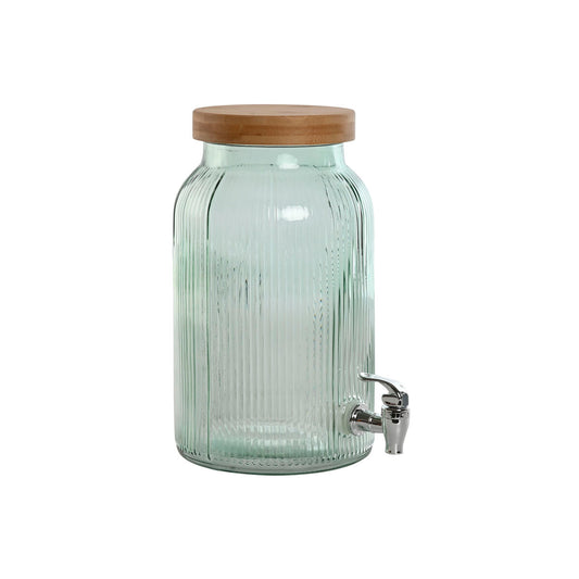 Drinks dispenser Home ESPRIT Silver Silicone Bamboo Crystal Plastic 5,5 L 18 x 18 x 31 cm Home ESPRIT