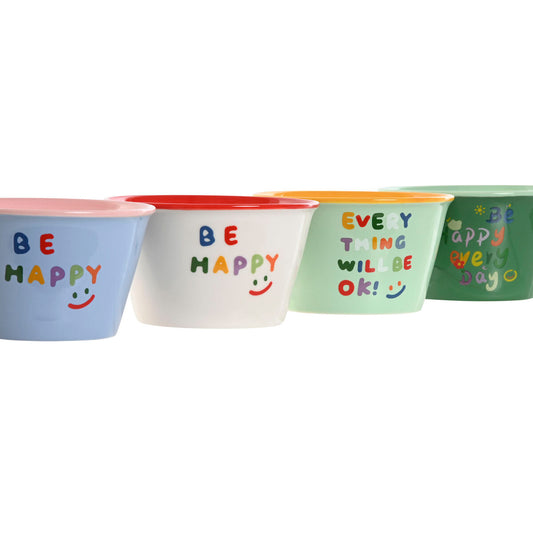 Bowl Home ESPRIT Multicolour Shabby Chic 480 ml 13,2 x 13,2 x 7,5 cm (4 Units) Home ESPRIT