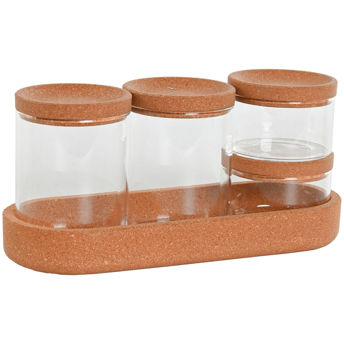 Tubs Home ESPRIT Transparent Natural Cork Borosilicate Glass Home ESPRIT