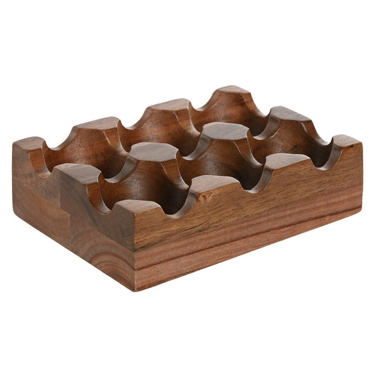 Egg cup Home ESPRIT Natural Acacia 15 x 10 x 4 cm Home ESPRIT