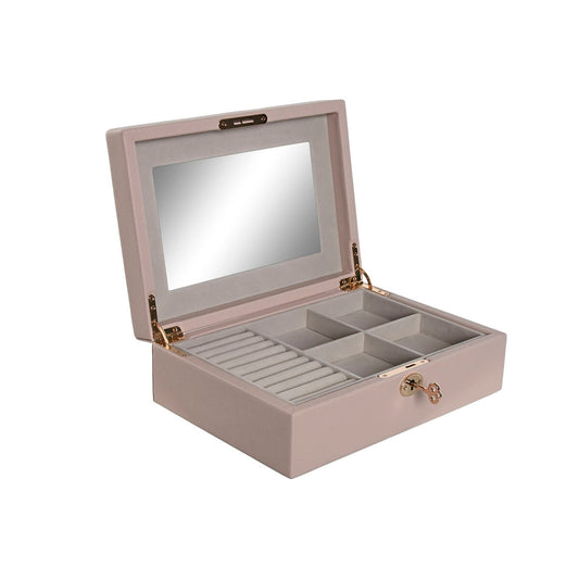 Jewelry box Home ESPRIT Light Pink 27 x 19 x 9 cm Home ESPRIT