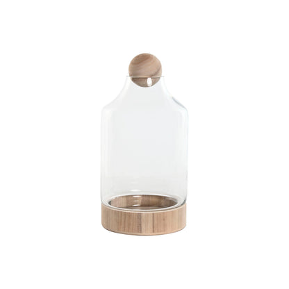 Vase Home ESPRIT Transparent Natural Wood Crystal 21 x 21 x 42 cm Home ESPRIT