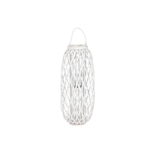 Candleholder Home ESPRIT White wicker Crystal 34 x 34 x 80 cm Home ESPRIT