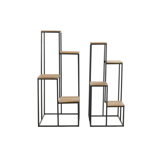 Shelves Home ESPRIT White Natural Metal Fir wood 40 x 40 x 100 cm (2 Units) Home ESPRIT