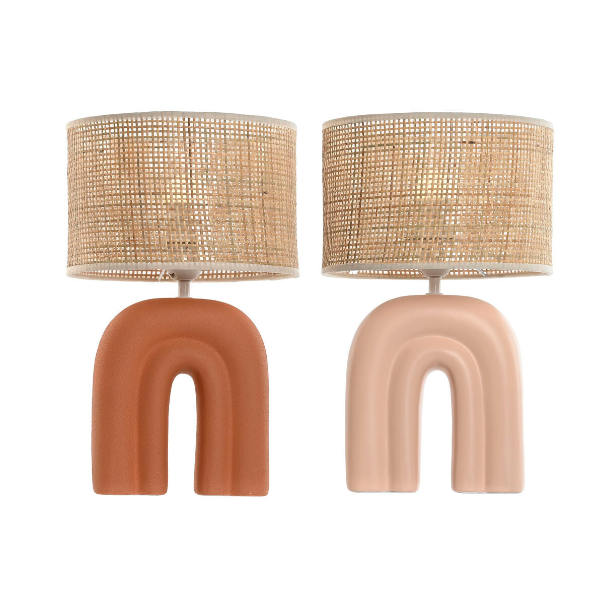 Desk lamp Home ESPRIT Mustard Terracotta 22 x 22 x 38 cm (2 Units) Home ESPRIT