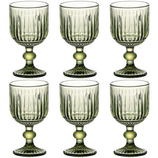 Set of cups Home ESPRIT Green Crystal 8 x 8 x 14,5 cm (6 Units) Home ESPRIT