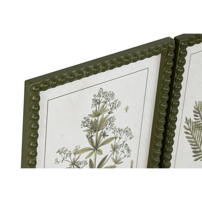 Painting Home ESPRIT Green Beige Shabby Chic Botanical plants 30 x 2,5 x 40 cm (4 Units)