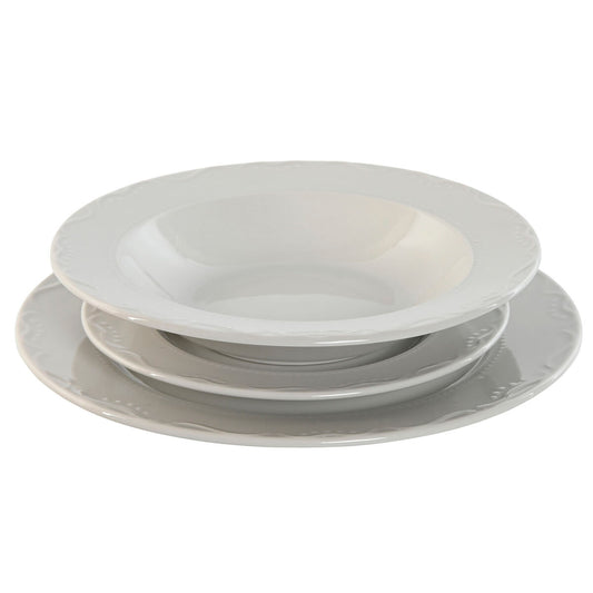 Dinnerware Set Home ESPRIT White Porcelain 27 x 27 x 2 cm 18 Pieces Home ESPRIT