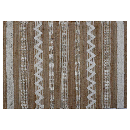 Carpet Home ESPRIT White Brown Boho 140 x 200 x 1 cm Home ESPRIT