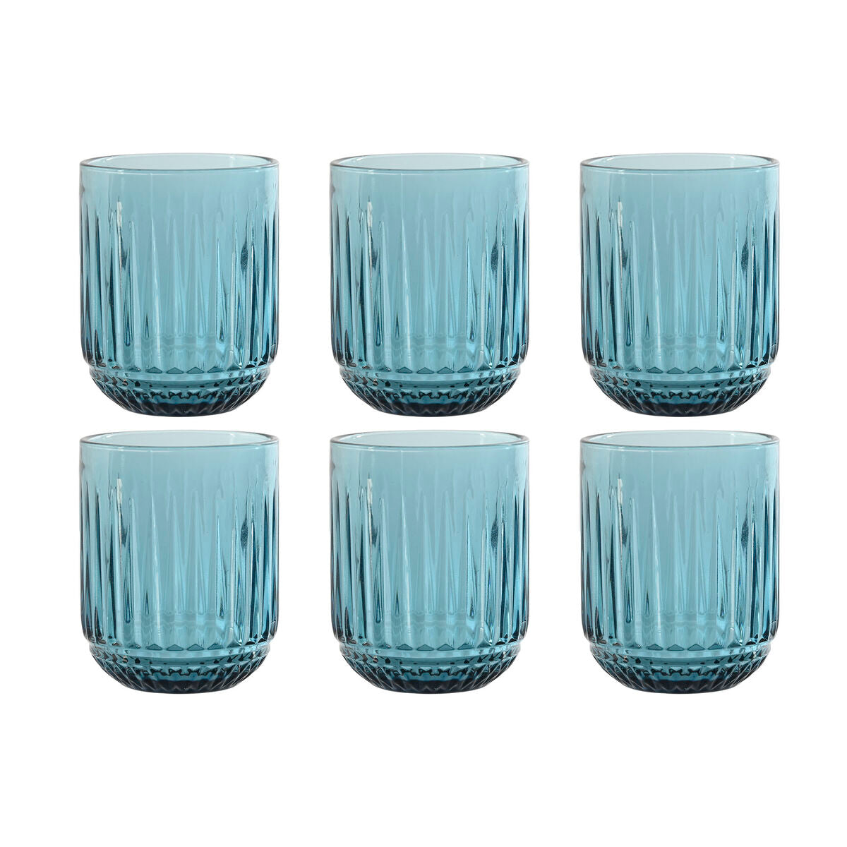 Set of glasses Home ESPRIT Blue Crystal (6 Units) Home ESPRIT