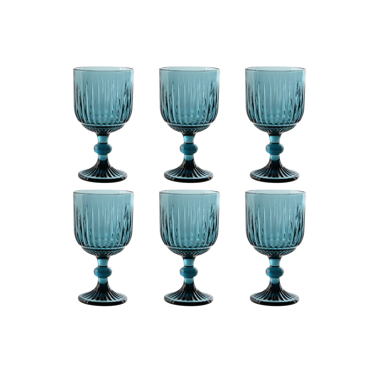 Set of cups Home ESPRIT Blue Crystal 8,8 x 8,8 x 16,3 cm (6 Units) Home ESPRIT