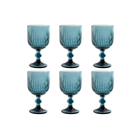 Set of cups Home ESPRIT Blue Crystal 8,8 x 8,8 x 16,3 cm (6 Units) Home ESPRIT