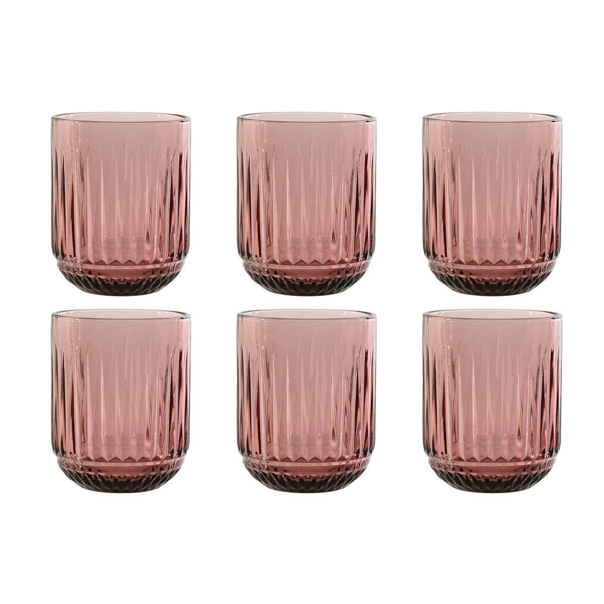 Set of glasses Home ESPRIT Pink Crystal (6 Units) Home ESPRIT