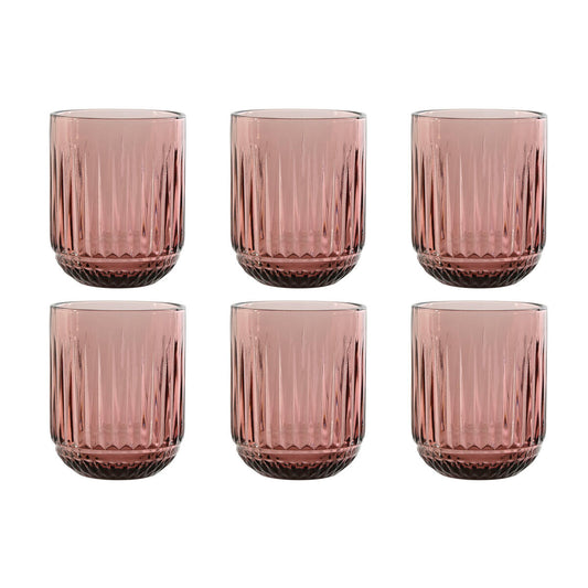 Set of glasses Home ESPRIT Pink Crystal (6 Units) Home ESPRIT