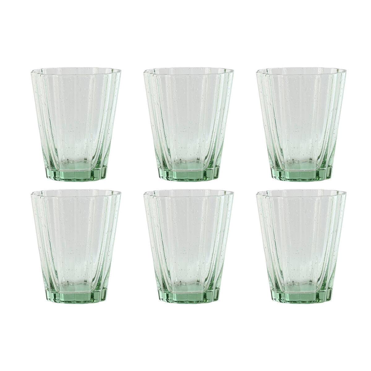 Set of glasses Home ESPRIT Green Crystal 280 ml (6 Units) Home ESPRIT