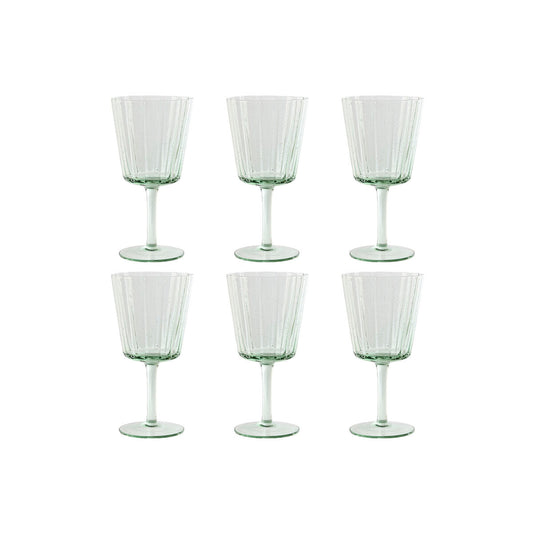 Set of cups Home ESPRIT Green Crystal 285 ml 8,4 x 8,4 x 16,4 cm (6 Units) Home ESPRIT